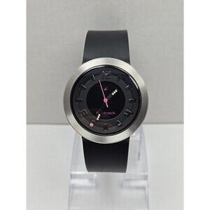 Fastrack 9789PDA Womens Black Pink Quartz Silicone Watch 30m WR New Battery